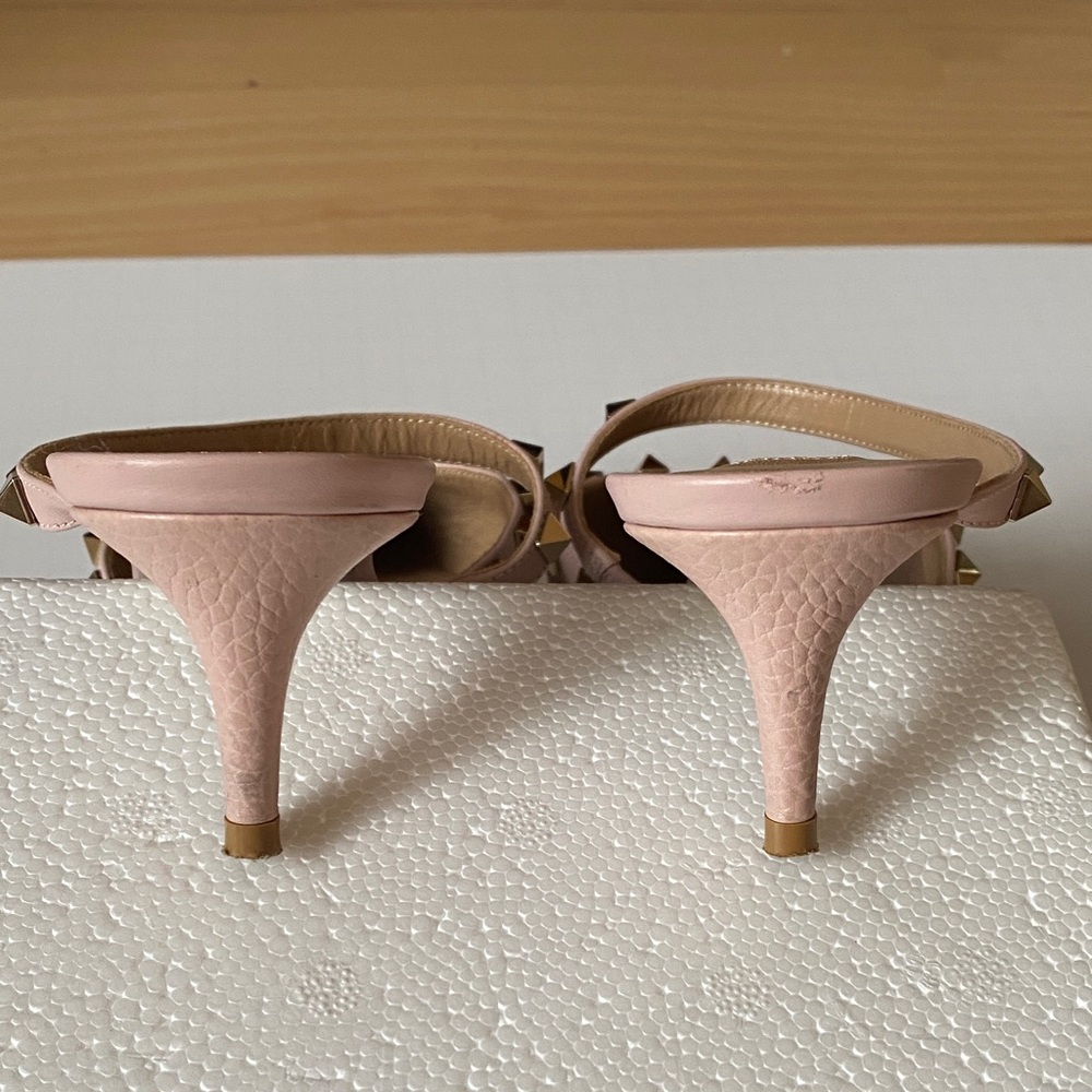 Valentino Pink Rockstud Pointed Toe Mule Heels - Picture 3 of 5